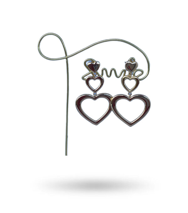 Brincos Double Heart